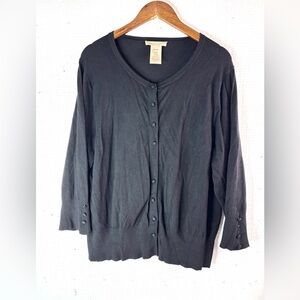 Philosophy XXL Modest Knit Black Cardigan Sweater - Funeral